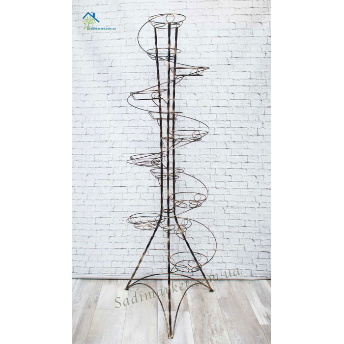 Кованая подставка для цветов на 12 горшков Спираль-2
