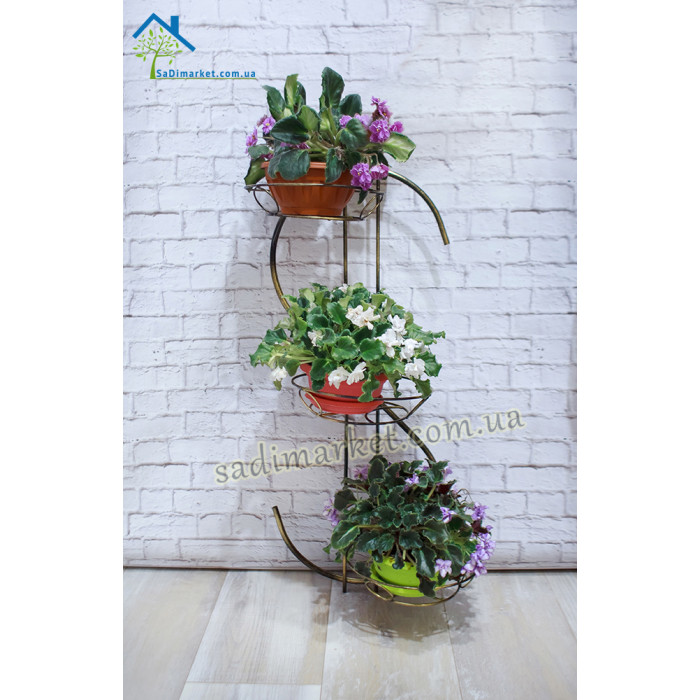 Кованая подставка для цветов на 3 горшка Доллар-1