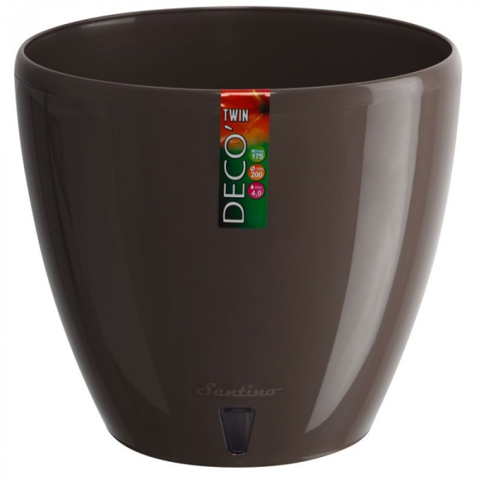 Горшок с автополивом DECO-TWIN 1,5 л шаде Santino