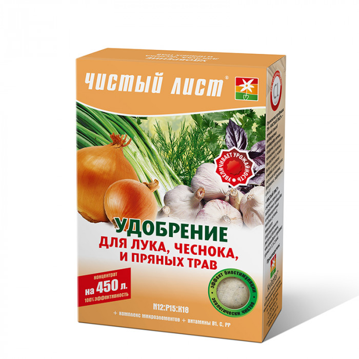 Кристаллическое удобрение «Чистый лист» для лука, чеснока и пряных трав, 300 г-1