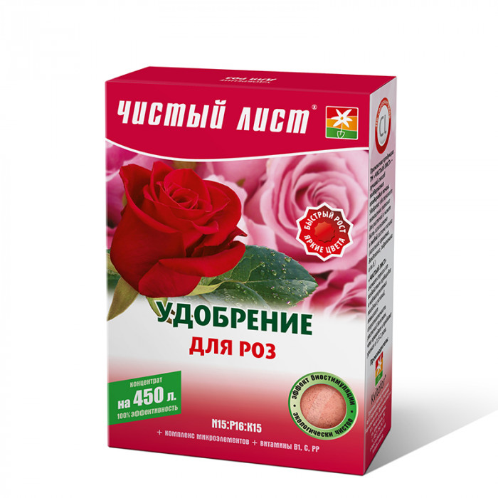 Кристаллическое удобрение «Чистый лист» для роз, 300 г-1